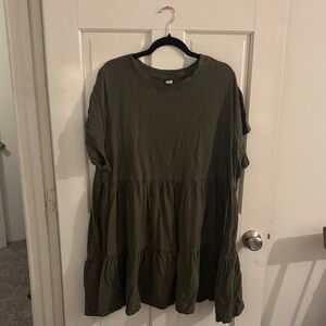 Old Navy Olive Green Tiered Dress